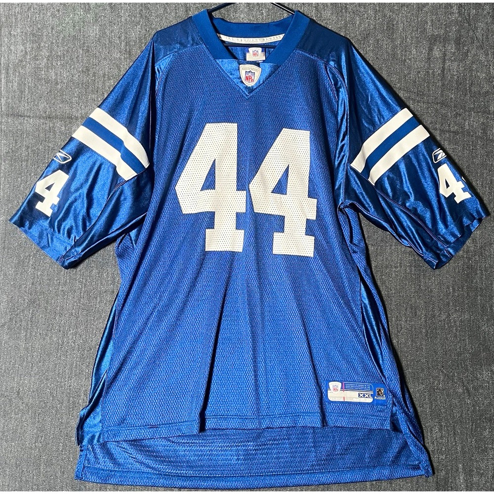 Reebok Indianapolis Colts Dallas Clark #44 Jersey Mens 2XL Blue White NFL